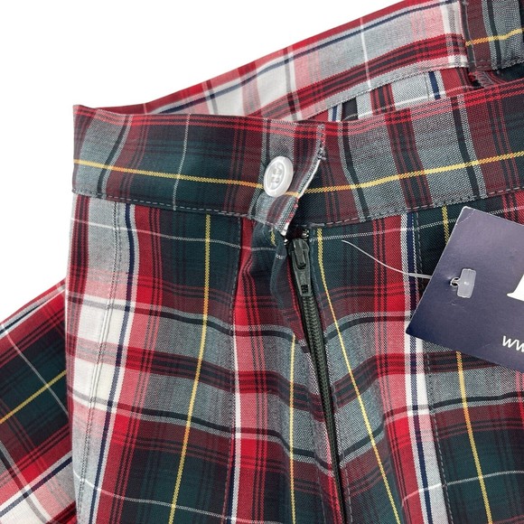 Parker Tartan Red Plaid High Waist Pleated Skirt Juniors Size 3 School Uniform - Picture 4 of 10